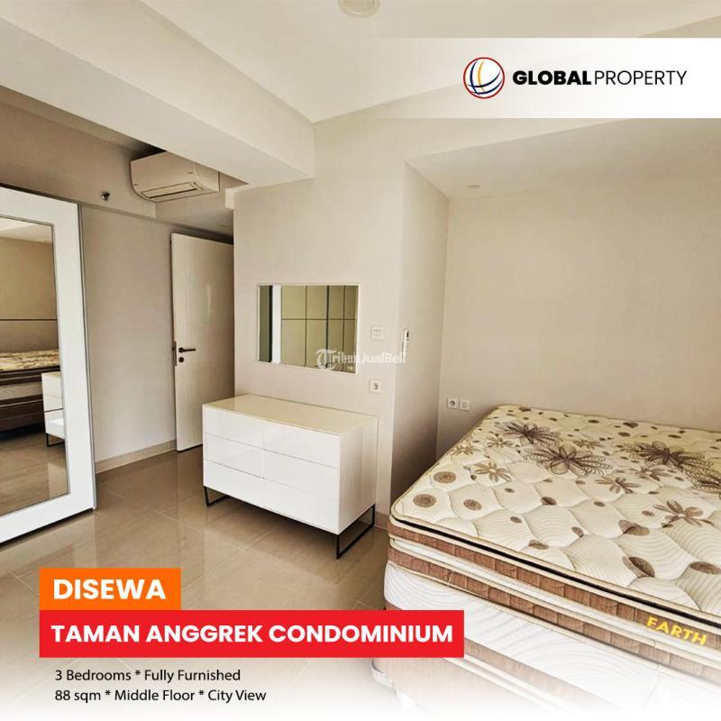 Disewakan Apartemen di Taman Anggrek Condominium Good Condition Fully Furnished, 3 Bedrooms 88sqm - Jakarta Barat