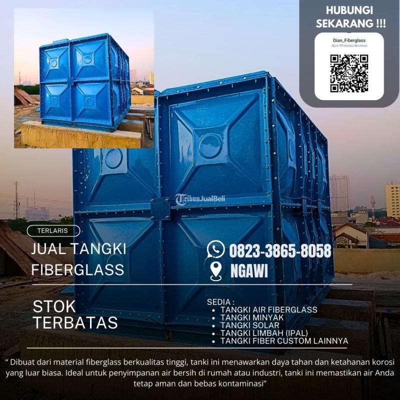 Standar Tinggi Tangki Air Fiberlasas Kotaksilinder - Ngawi 