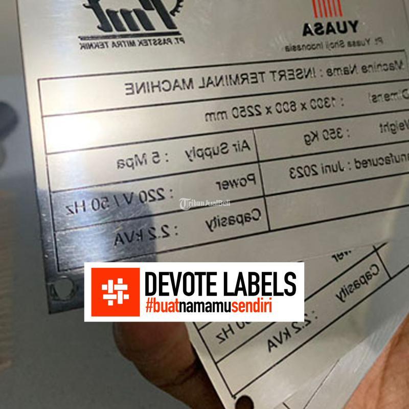 Cetak Label Baju Stainless PT. Devote Cetak Labelindo - Banjar 