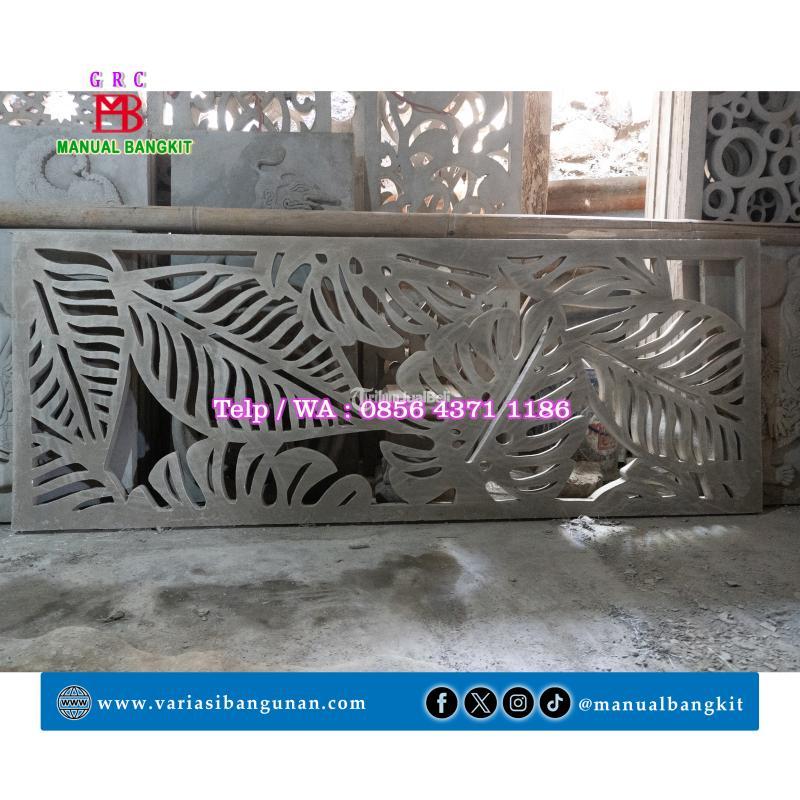 GRC Krawangan Motif Daun Monster Monstera Ruang Keluarga - Magelang