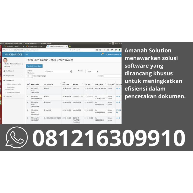 Software Invoice bagi Perusahaan Penyedia Jasa Outsourcing - Sidoarjo
