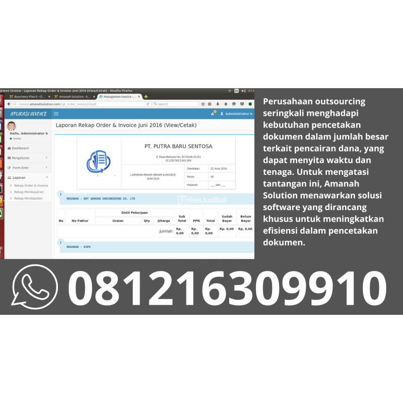 Software Invoice bagi Perusahaan Penyedia Jasa Outsourcing - Sidoarjo