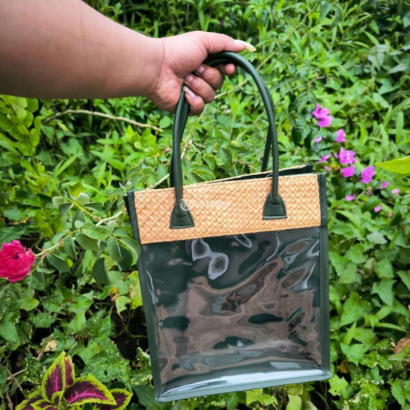 Tas Pandan Bambu Anyam Warna Natural - Tasikmalaya