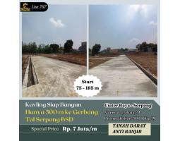 Jual Tanah Kavling Luas 75 m2 Siap Bangun Hny 500m ke Gerbang Tol Serpong BSD Hrg Promo - Tangerang Selatan