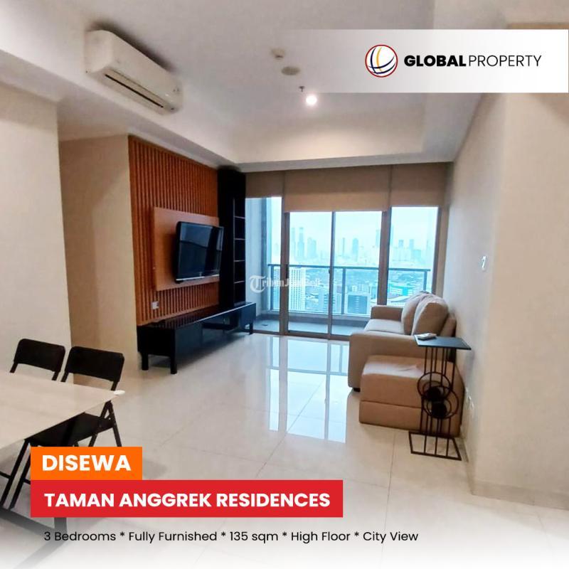 Disewakan Apartemen Fully Furnished Good Condition, Taman Anggrek Residences 3 Bedrooms, High Floor - Jakarta Barat