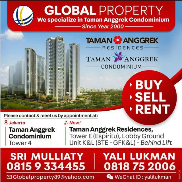 Disewakan Apartemen Fully Furnished Good Condition, Taman Anggrek Residences 3 Bedrooms, High Floor - Jakarta Barat