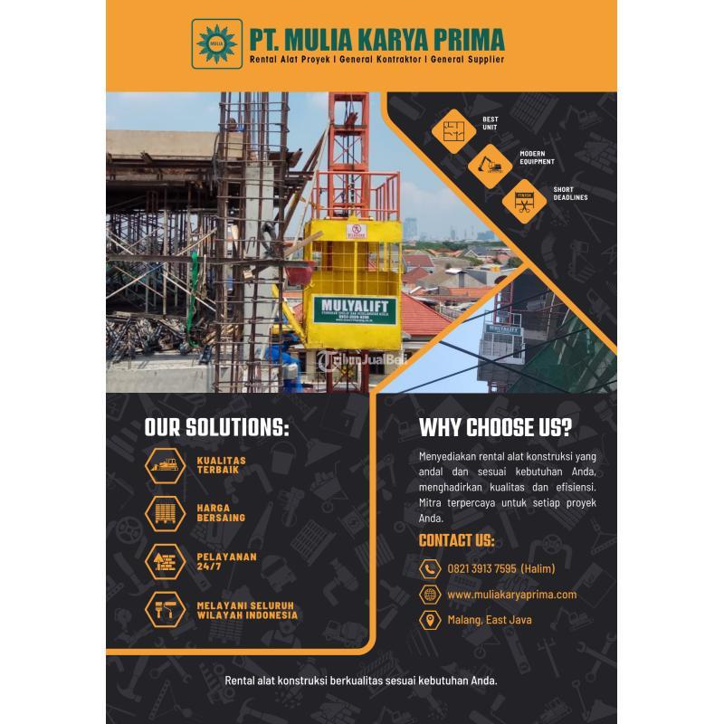 Disewakan Lift Barang dan Alat Proyek Lainnya - Bandung