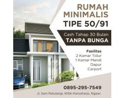 Dijual Rumah Tipe 50 2KT 1KM Perumahan, Terima Cash Tahap Tanpa Bunga - Ngawi