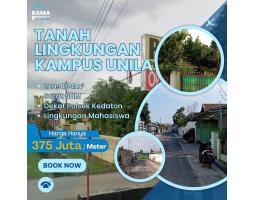 Jual Tanah Luas 184 m2 Murah Shm Belakang Kantor Polsek Kedaton Harga Nego - Bandar Lampung