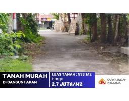 Jual Tanah Murah Luas 533 m2 Di Banguntapan Dekat Jogja Kota 50 Meter Jalan Pleret - Bantul 