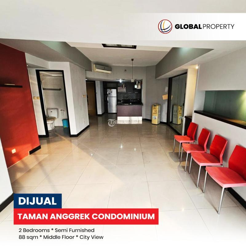 Dijual Apartemen Taman Anggrek Condominium, 2 Bedroom, Semi Furnished Standard, Middle Floor - Jakarta Barat