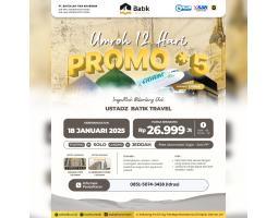 PROMO Umroh Awal Tahun Hotel Bintang 5 tanggal 18 Januari 2025 12 Hari