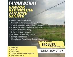 Tanah Luas 300 m2 Milik Pribadi Surat Shm Fajar Baru Dekat Kantor Kecamatan Tanjung Senang - Lampung Selatan