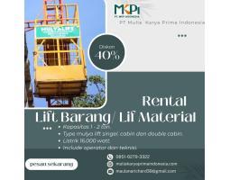 Sewa Lift Barang PT Mulia Karya Prima Indonesia - Asahan