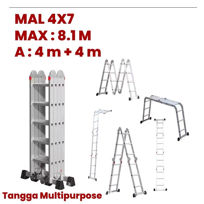 Tangga Multipurpose Ukuran 8 Meter Bahan Aluminium - Probolinggo