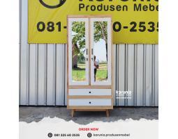 Pusat Lemari Pakaian Kayu Jati Solid 2 Pintu - Semarang