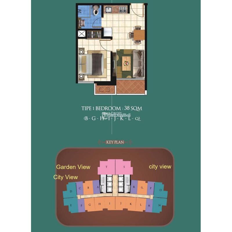 Disewakan Apartemen di Taman Anggrek Residences Fully Furnished 1 Bedroom, High Floor, Pool View - Jakarta Barat