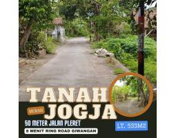 Dijual Tanah Luas 533m SHM Pekarangan, 100m Jalan Pleret jambidan Banguntapan - Bantul