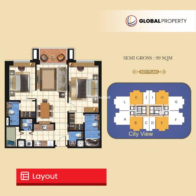 Disewakan Apartemen Taman Anggrek Residences 2 Bed, Fully Furnished, Lantai Atas - Jakarta Barat