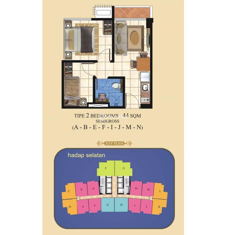 Disewakan Termurah Taman Anggrek Residences, Fully Furnished, 2 Bed, Garden View - Jakarta Barat