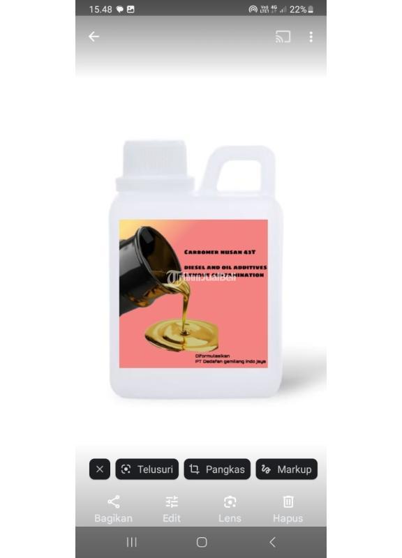 Penjernih Solar Dan Oli Kimia Cair Bleaching Carbomer Additive 43T - Sleman