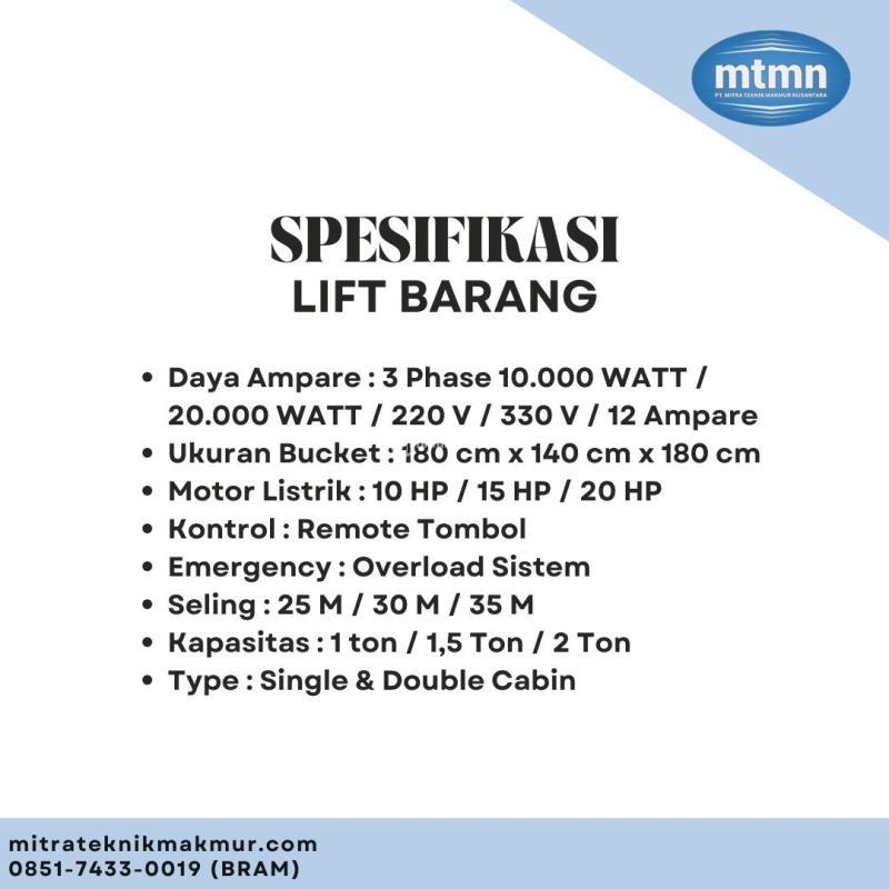 Sewa Lift Barang Terbaik dan Terpercaya - Bandung