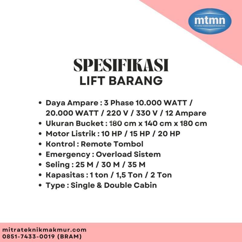Sewa Lift Barang Alat Proyek - Bandung