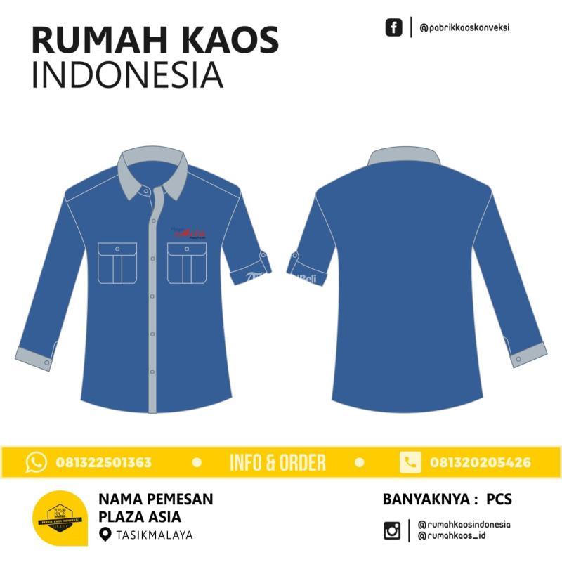 Terlaris Seragam Karyawan Kelumpang Barat Kemeja Bordir Custom - Kotabaru