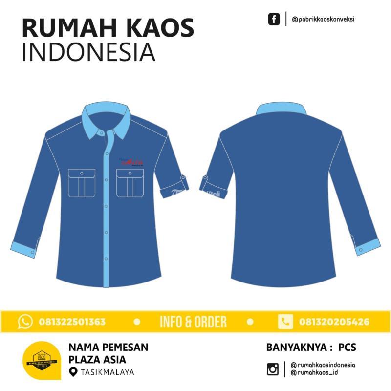 Terlaris Seragam Karyawan Kelumpang Barat Kemeja Bordir Custom - Kotabaru