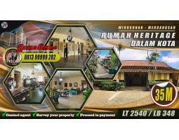 Dijual Rumah Heritage, LT. 2540m2, LB. 348m2, Kondisi Terawat, Masih Bagus dan Kokoh, Hadap Utara, Lokasi Dalam Kota - Yogyakarta