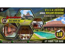 Dijual Villa Estetik, 7KT, 5KM, Hadap Barat, Full Furnished, Bangunan Tahun 2012, Kolam Renang, Sleman - Yogyakarta