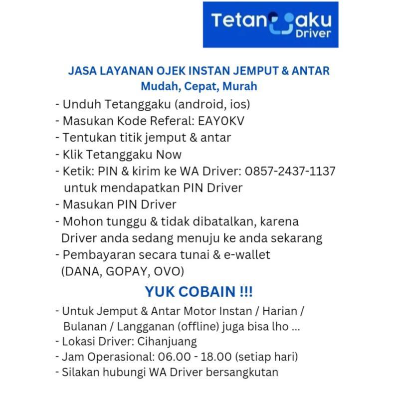 Jasa Layanan Ojek Motor Online Offline Jemput Antar - Bandung