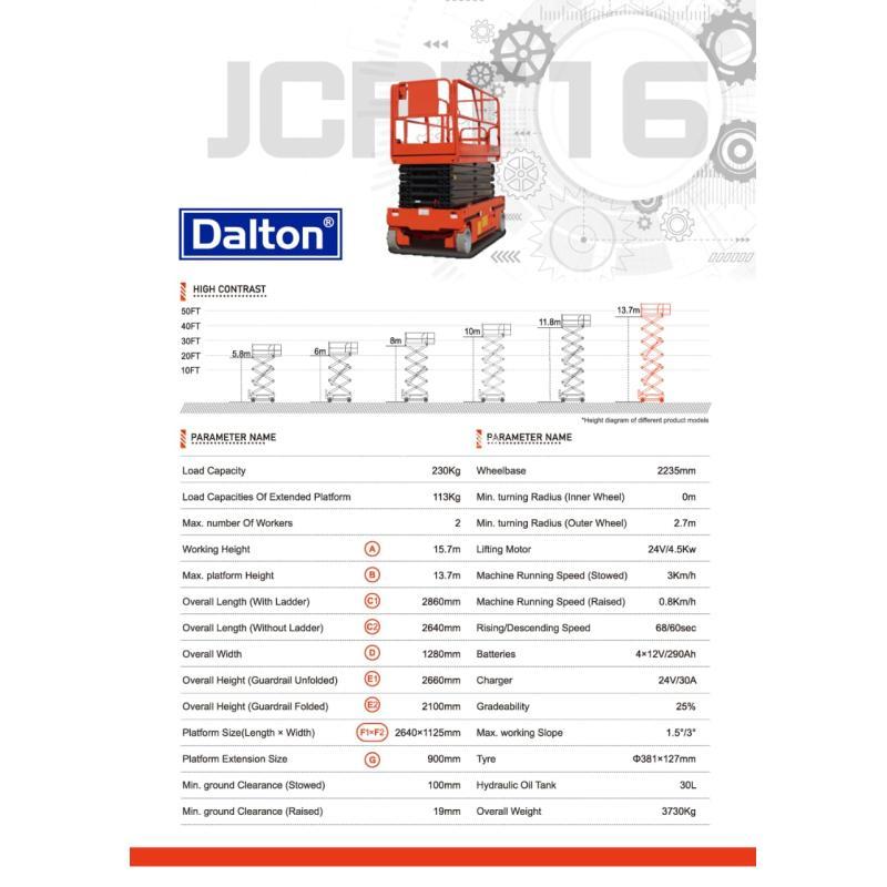 Scissor Lift 16 Meter Dalton  Scissor Lift Electric 16 M