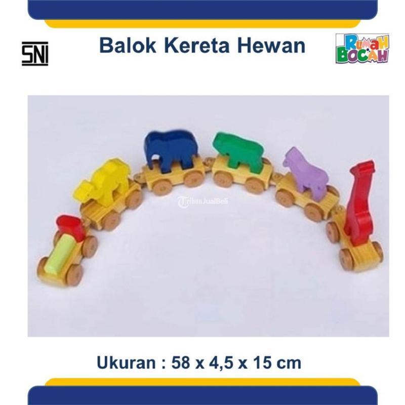 Mainan Bongkar Pasang Anak - Anak Balok Kereta Hewan 0821.3704.9901