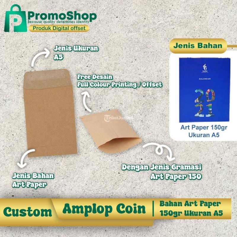Cetak Kop Amplop Coin Custom Bahan Art Paper 150 gram Ukuran A5 Angpao Thr Lebaran Unik 3d Kualitas Premium Terlengkap  Termurah di Surabaya