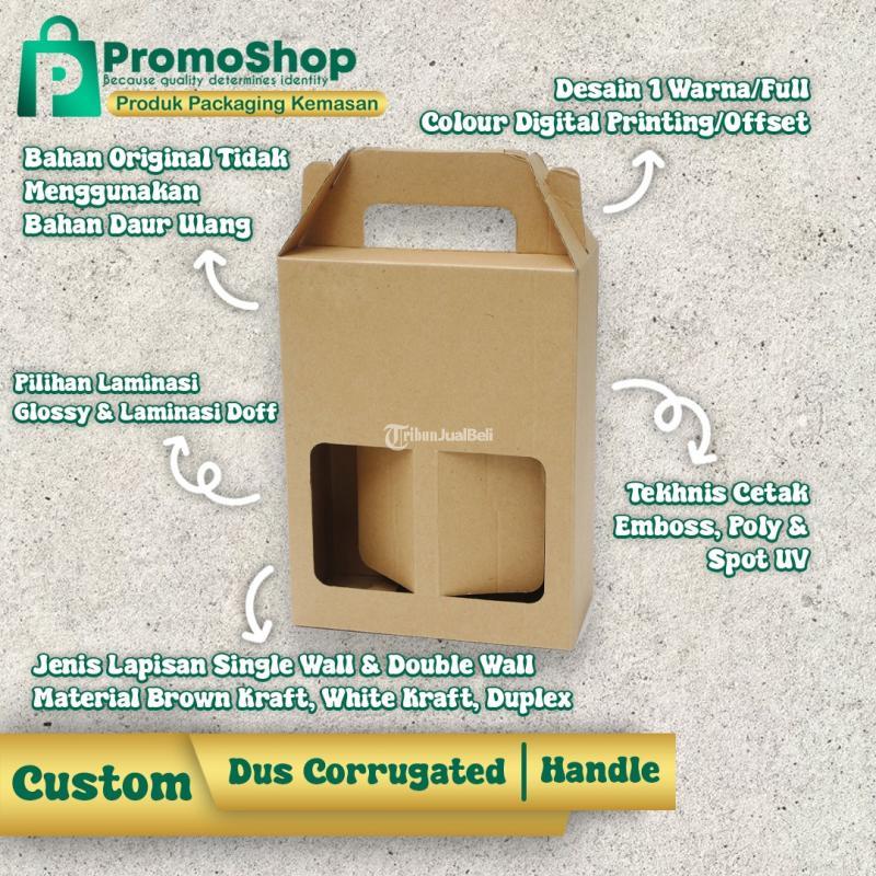Cetak Dus Custom Kardus Parcel Bahan Corrugated Handle Box Hampers Lebaran Kualitas Premium Terlengkap  Termurah Di Surabaya