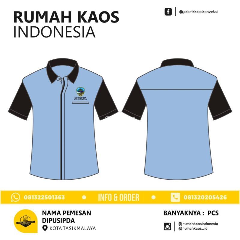 HARGA TANGAN PERTAMA SERAGAM KEMEJA SUMATERA KANTOR KOMBINASI LENGAN PENDEK