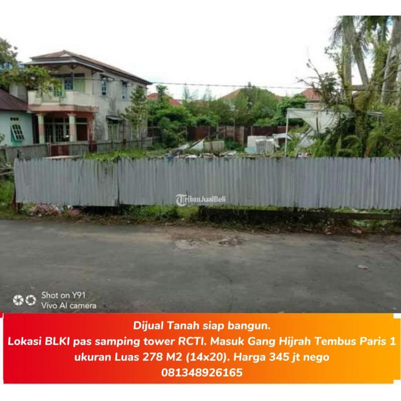 Tanah Murah Luas 14x20 meter Siap Bangun BLKI Gang Hijrah  Pontianak Kalimantan Barat