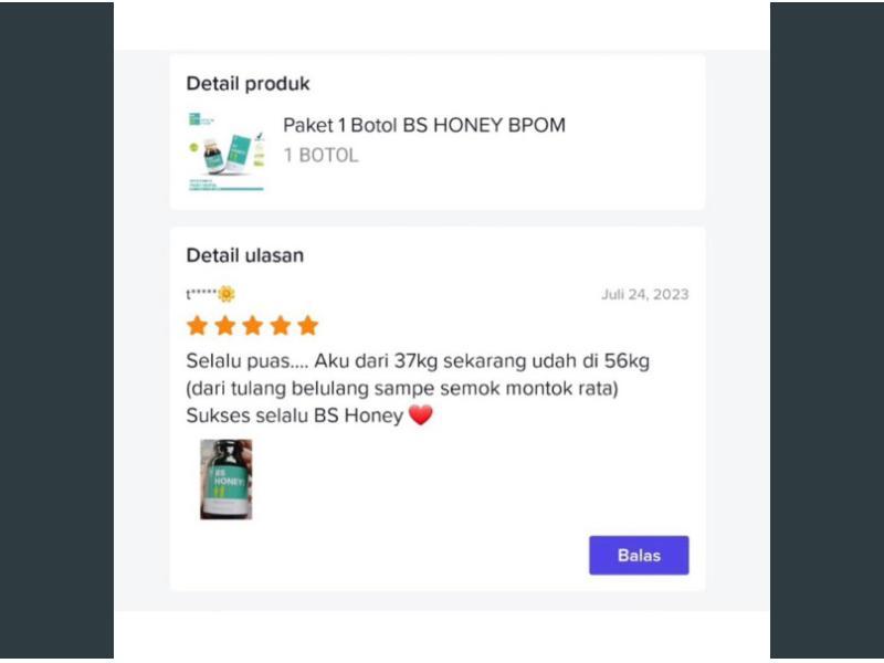 BYE SKINNY 1 Botol BS HONEY Penggemuk Badan