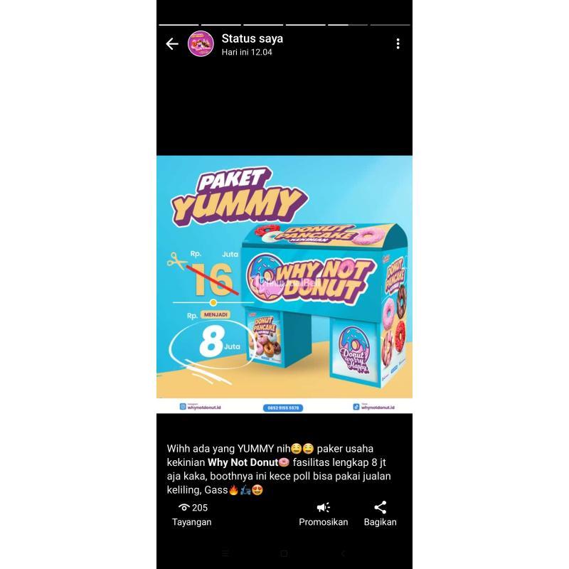 Paket Usaha WHY NOT DONUT Tanpa Bagi Hasil Terviral