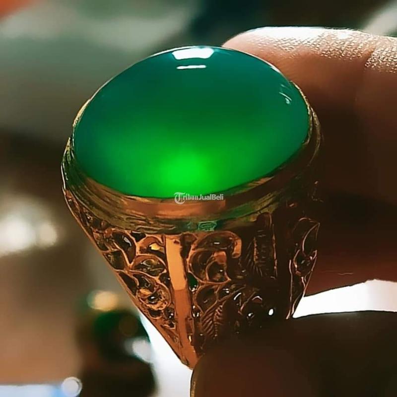 Batu Bacan Gulau Green Metalic BC086 Giwang Melintir Super HQ