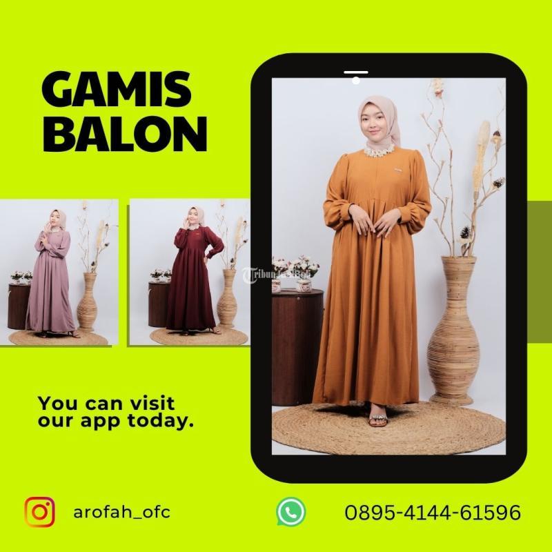 DISKON ONGKIR, WA 0895-4144-61596, Produsen gamis polos by Arofah