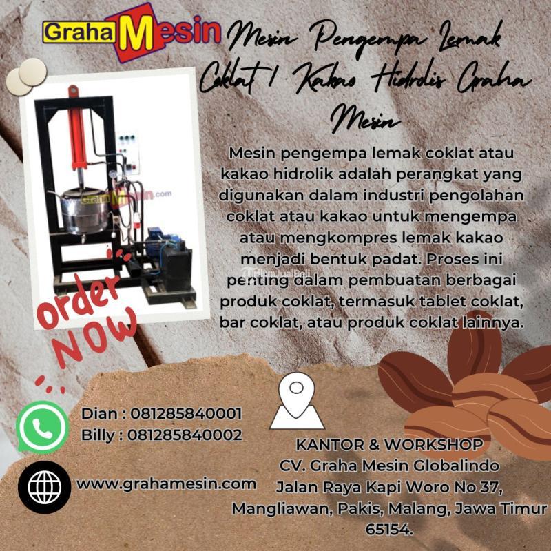 TERBAIK Mesin Pengempa Lemak Coklat  Kakao Hidrolis Graha Mesin