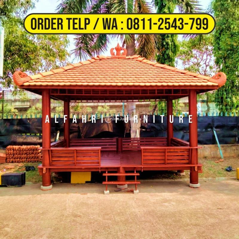 Gazebo Cantik 3x4 Minimalis Kayu Kelapa