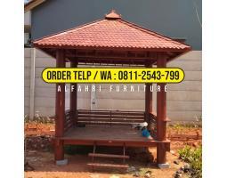 Gazebo Glugu Kelapa 2,5x2,5 Minimalis Kayu