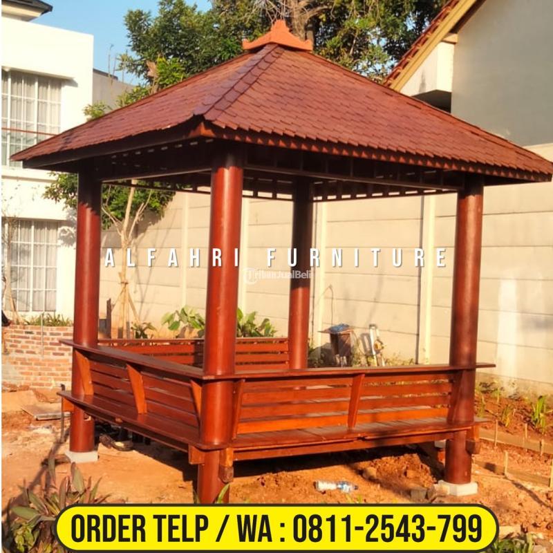Gazebo Glugu Kelapa 2,5x2,5 Minimalis Kayu