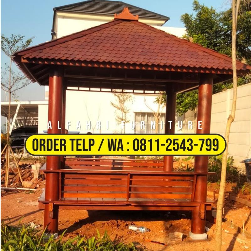 Gazebo Glugu Kelapa 2,5x2,5 Minimalis Kayu