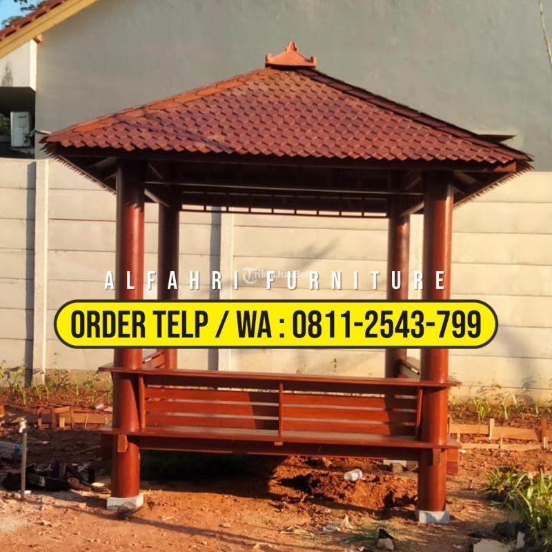 Gazebo Glugu Kelapa 2,5x2,5 Minimalis Kayu
