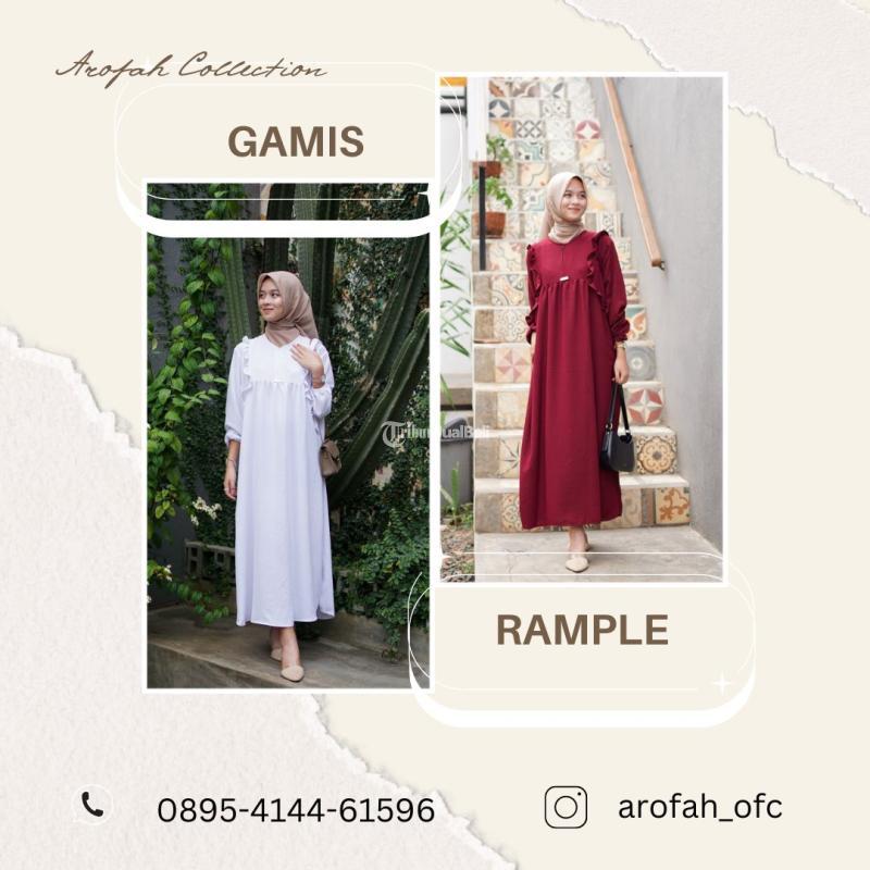 SEDANG PROMO, WA 0895-4144-61596, Gamis Bahan Crincle Airflow Premium