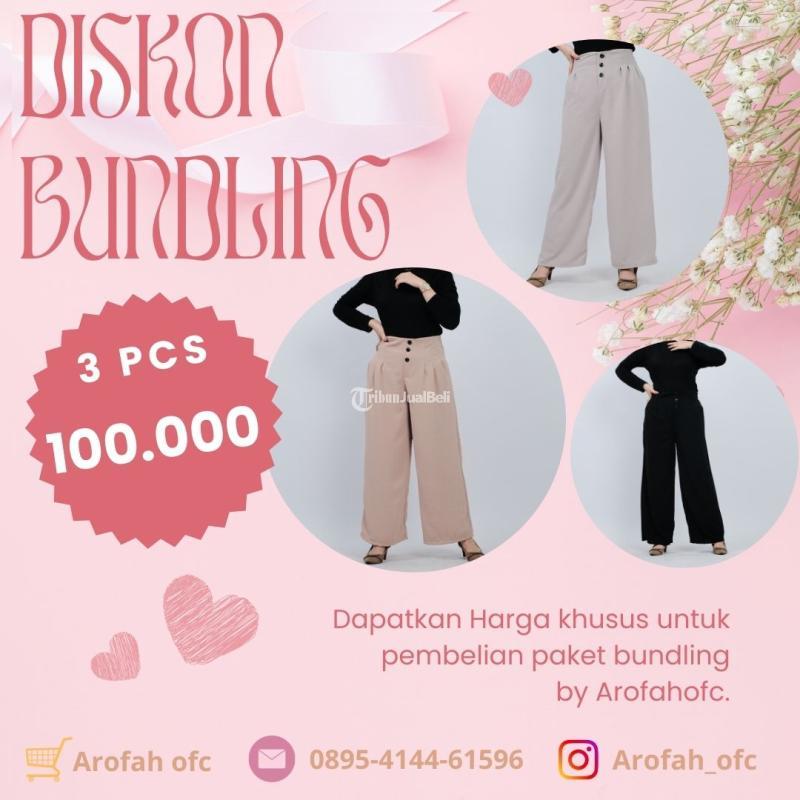 HARGA GROSIR, WA 0895-4144-61596, Paket Bundling celana kulot by Arofah
